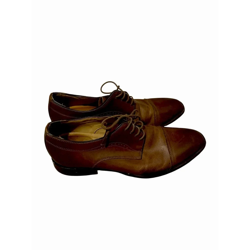 Johnson & Murphy Men's Leather Shoes Sz US 9 1/2 M Brazil Brown